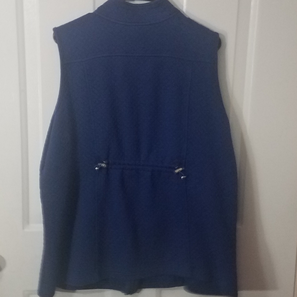 Quacker Factory Blue Sleeveless Rhinestone Zipper - Picture 4 of 4